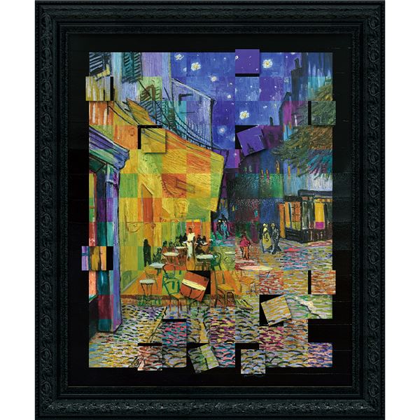 ユーパワー 名画モザイクアート Gel加工 アートフレーム Lサイズ ゴッホ「夜のカフェテラス」