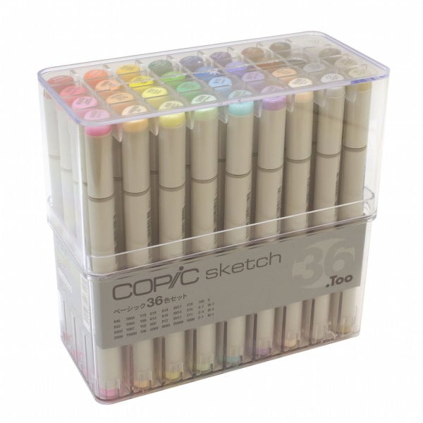【ほぼ未使用】コピック スケッチ ベーシック 36色セット コピックスケッチ ベーシック36色セット | 設計製図・デザイン
