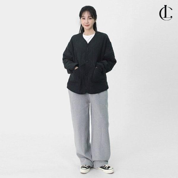 女性冬男女共用起毛裏地レイヤードノーカラーウェーブキルティングキルティングジャケットLXR003