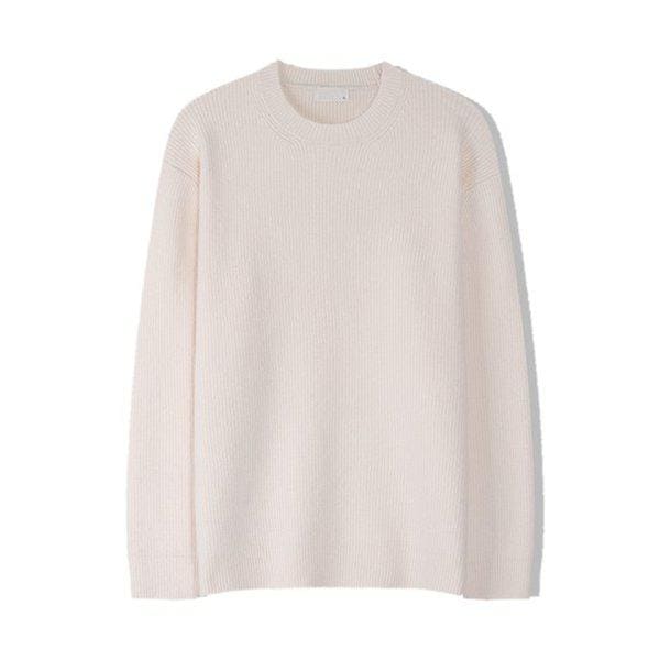 男性ゴスパンピレンウォッシャブルウールラウンドニット SG-KN-Q041-クリーム