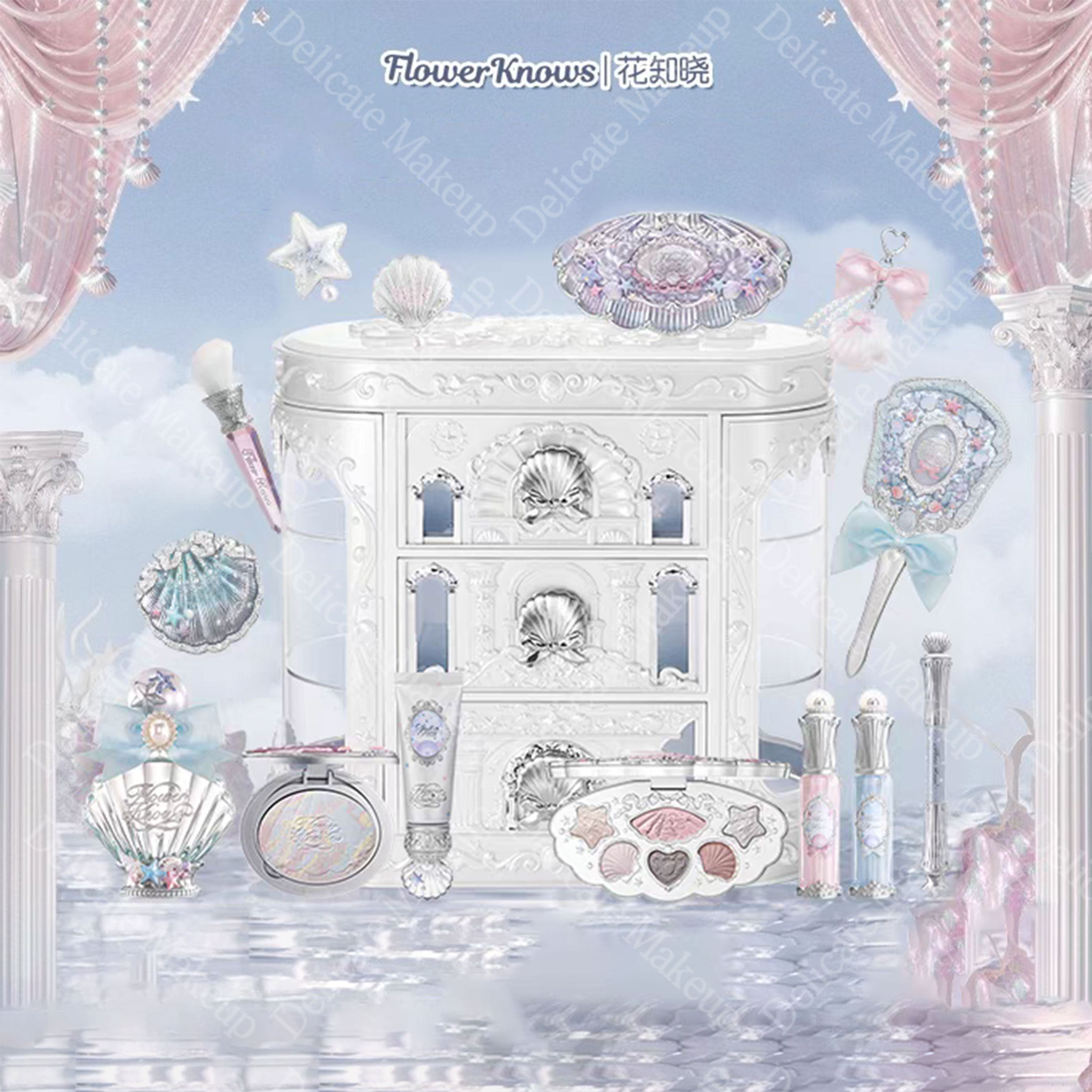 【急速出荷 公式正規品】】貝殻シェルパールシリーズセット 中国コスメセット 記念日プレゼント 誕生日プレゼント クリスマスコフレ 福袋 ボックス チーク パウダー リップ 香水 クリームハイライト