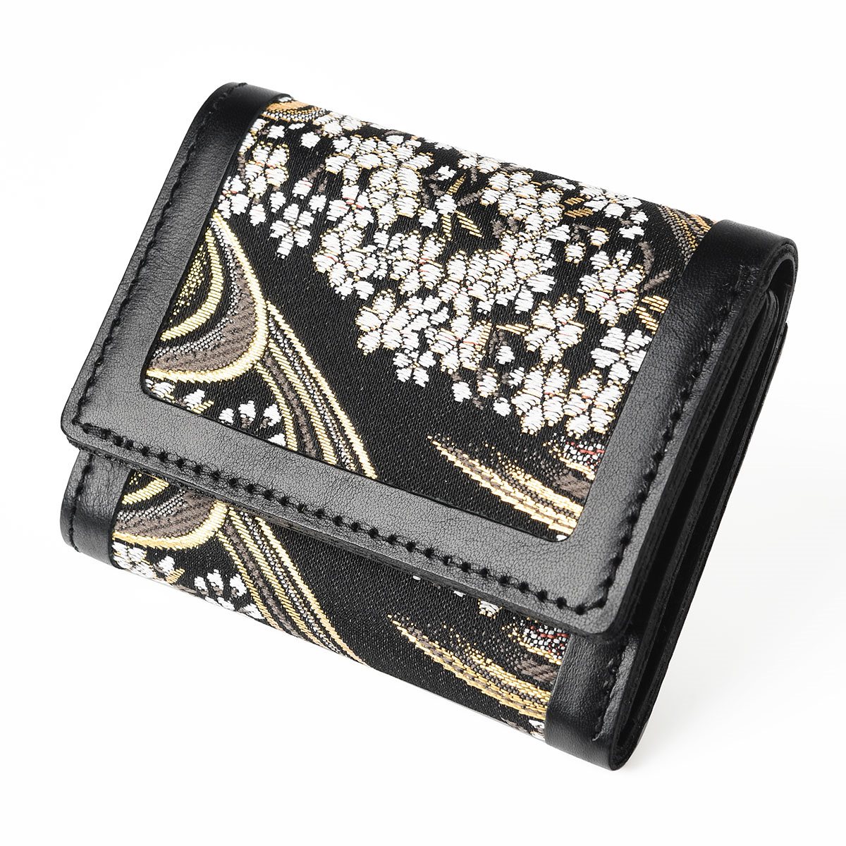 財布 メンズ レディース ミニ 本革 西陣織 金襴 流桜黒 日本製 京都 職人 手作り プレゼント 14,454円