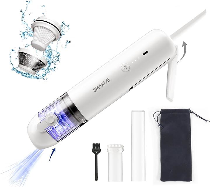 ハンディクリーナー 16000Pa 強力吸引 40分連続稼働 4in1 ポータブル コードレス掃除機 折りたたみ式 ブロワー搭載 USB充電 0.5kg超軽量 静音 小型( ホワイト)