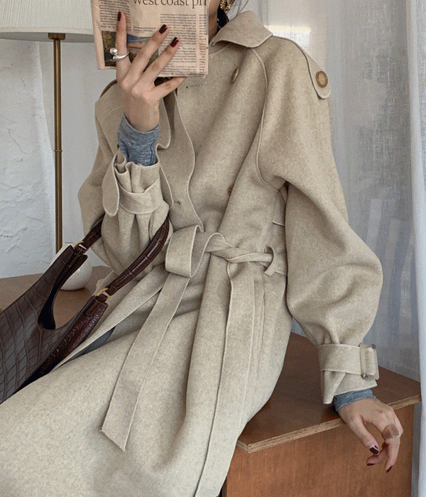 ウール ロング トレンチ コート