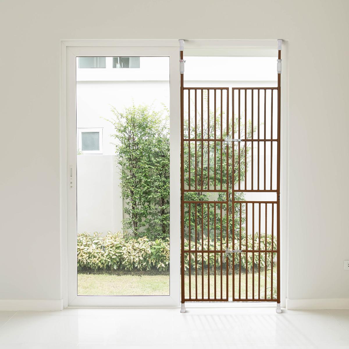 ペット高さ調節対応 191255cm ドア ケージ 留守番 保護 ネコ 脱走防止 柵 フェンス