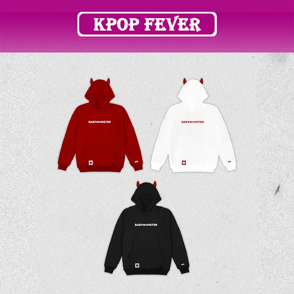 babymonster popup DRIP トレーナー　フーディー グレー M babymonster popup DRIP トレーナーフーディー グレー M