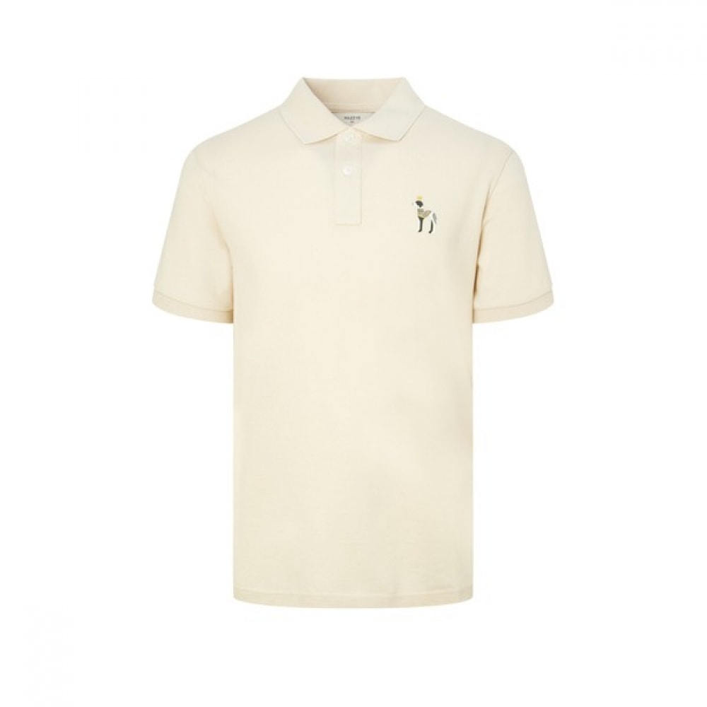 [ヘッジス] 24SS ベージュソリッドコットンショートスリーブカラー T シャツ WHTS4B405I1 7,592円