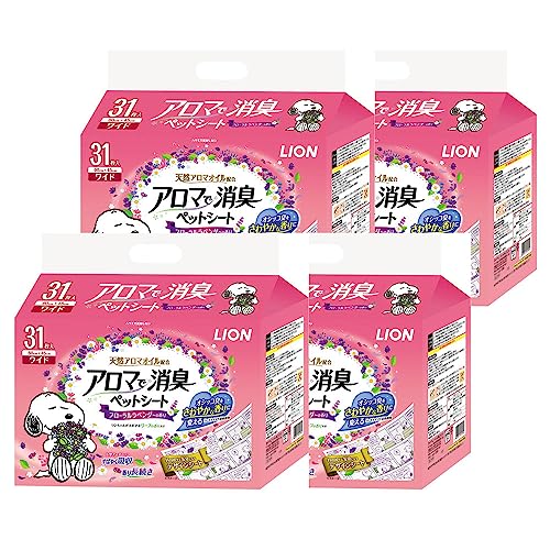 ライオン アロマで消臭ペットシート ワイド 31枚入4個 (ケース販売)