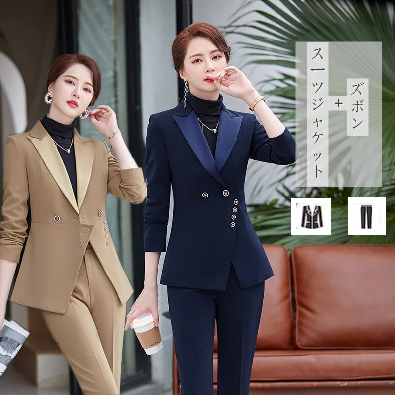 く楽ちんセットアップスーツ/スーツジャケット/パンツスーツスーツ/ビジネススーツレディースウォ
