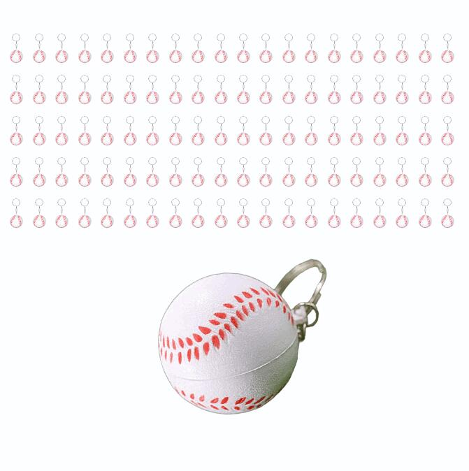 【100個セット】野球ボールキーホルダー スポーツ記念品 イベント景品に最適 運動会 卒業式 スポーツパーティー カーニバル景品 チーム報酬品 スクールイベント 野球場グッズ バッグフィラー 優勝記念
