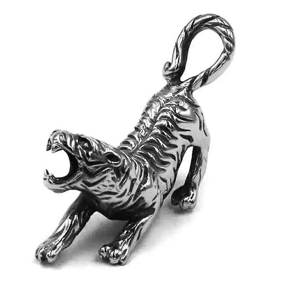 3Dタイガーステンレスペンダントトップ 虎 トラ アニマル 動物 首飾り アクセサリー SUS316L 立体 リアル 寅年 干支 プレゼント 男性 女性 野球 応援 stt00-00-0514