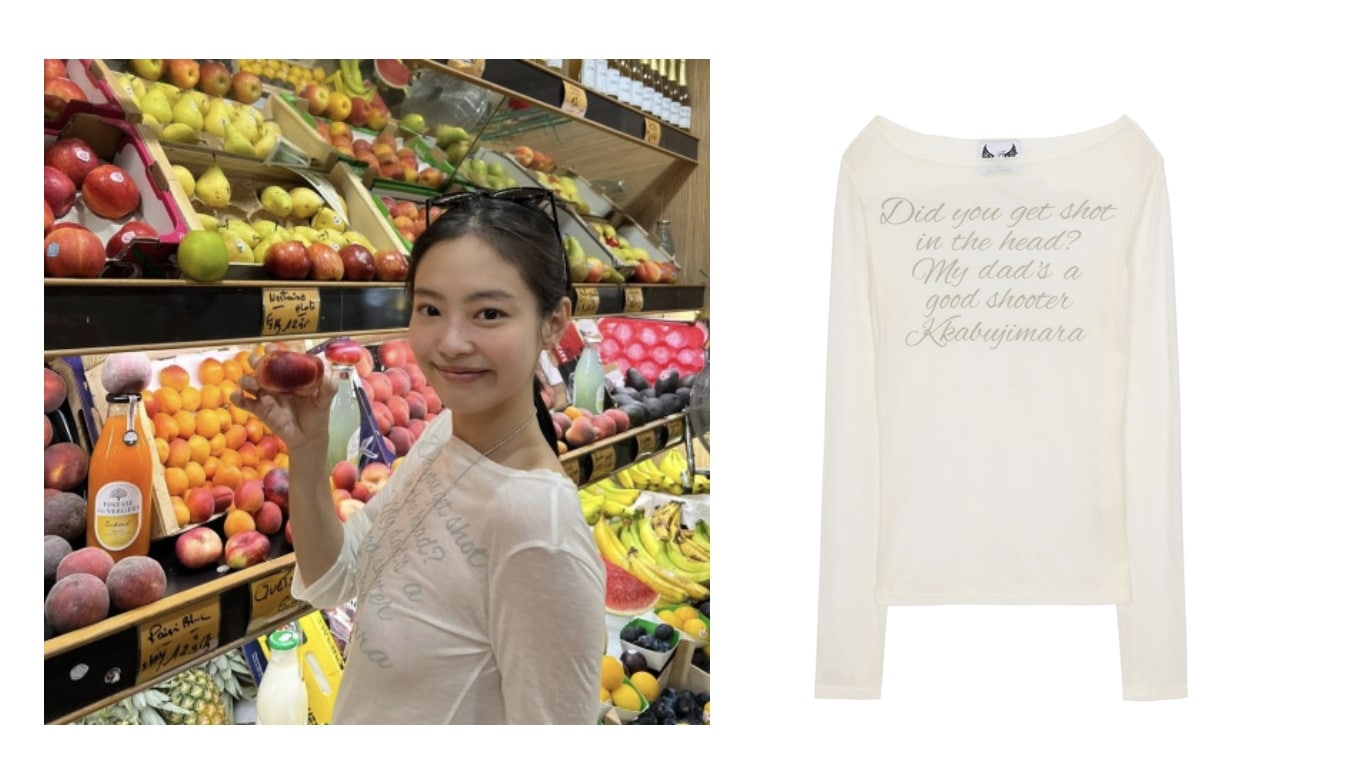 [BLACKPINK JENNY] LETTERING SHEER LONG SLEEVE(4color)