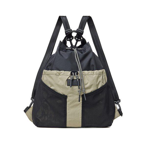 [UNISEX] トラベルマルチファンクションリップストップパッカブルバックパック - ブラック/クレイUBB7125NRSBEC