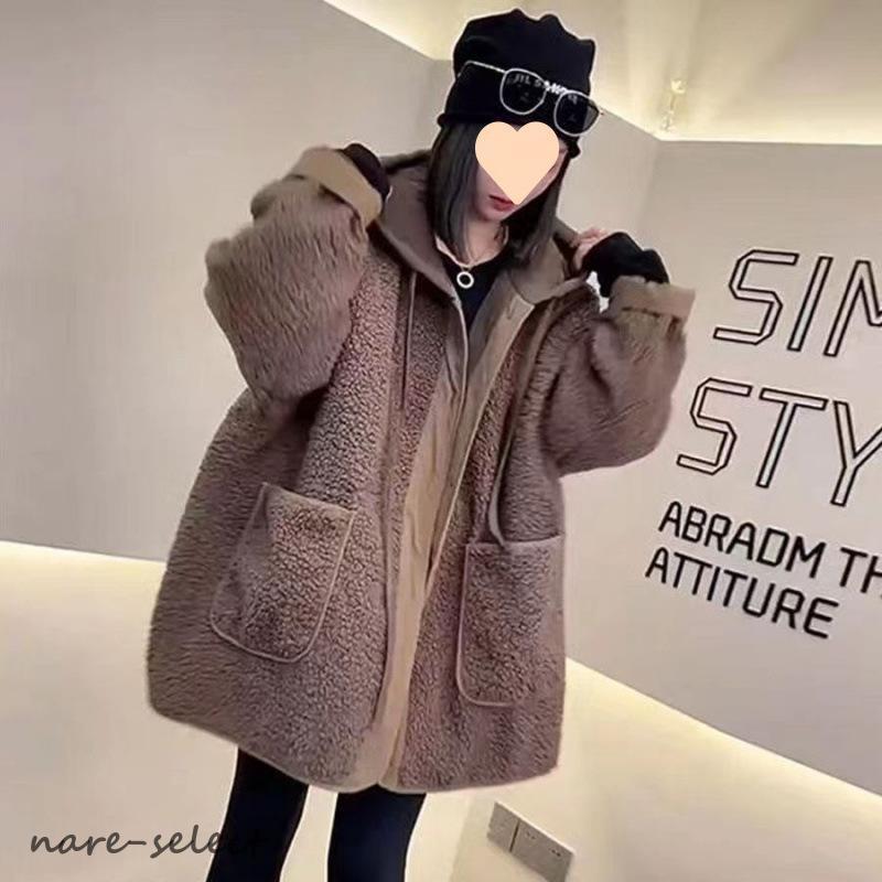 中綿ジャケット ロング丈 コート ムートンコート ロングコート レディース 長袖 ファー 前開き プード付き おしゃれ カジュアル 通勤 着痩せ 保温 暖かい 秋冬