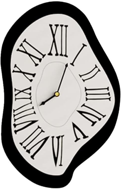 レトロ モダンな掛け時計 刻み目なし ローマ数字 掛け時計 電池式 耐久性 不規則 幾何学的 掛け時計 ブラック 数字 ウォール用