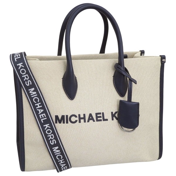 マイケルコース バッグ レディース 2WAY ショルダーバッグ アウトレット キャンバス ベージュ×ネイビー 35S5S7ZT2C-410 MICHAEL KORS A4対応