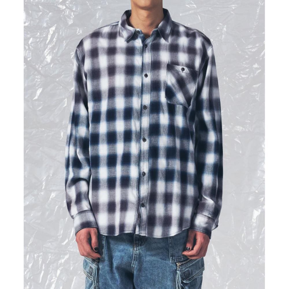 SCHISM INDUCING VINTAGE CHECK SHIRT BLUE SB8ST01BL