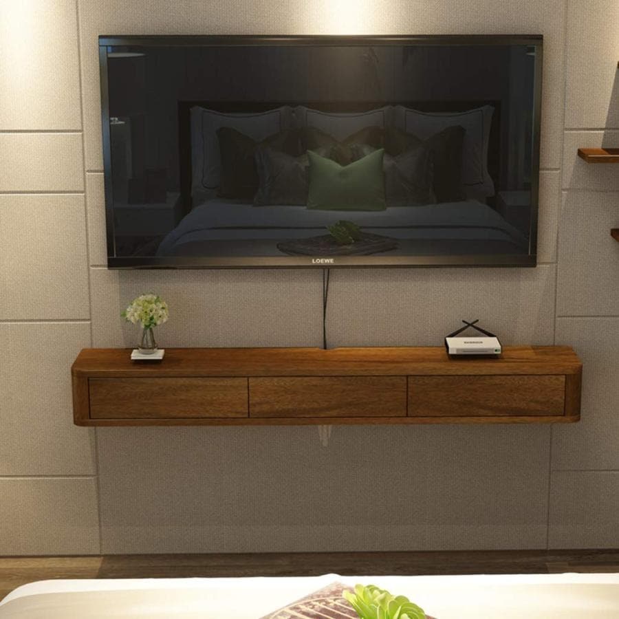 短納期壁掛けテレビキャビネット寝室リビングルームウォールシェルフフローティングシェルフ小さな電子アイテム収納棚テレビコンソールテレビスタンドハンギングウォー
