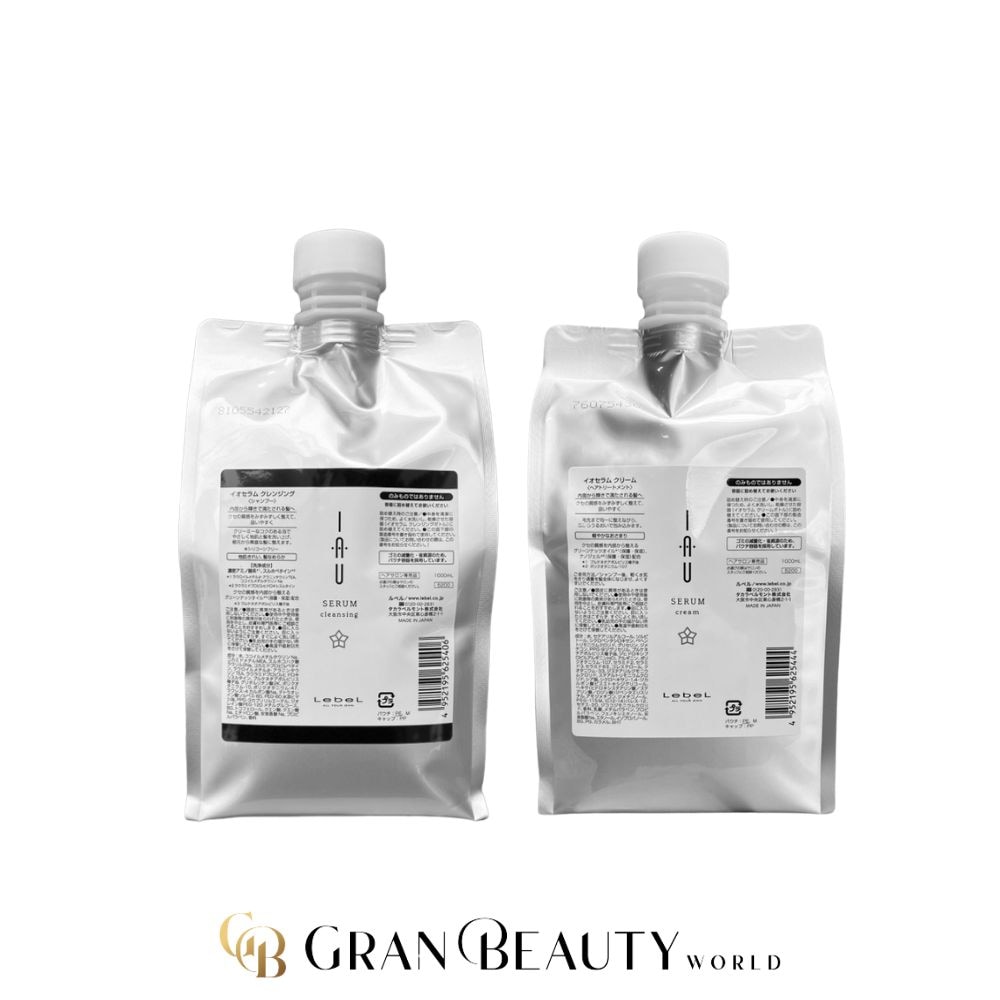 ルベル イオセラム クレンジング＆クリーム 1000ml【2本セット】シャンプー＆トリートメント 詰め替え セット ヘアケア
