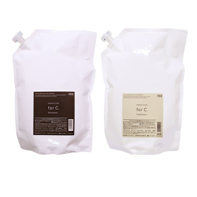 ナンバースリー プロアクション FOR.C　フォーシー シャンプー 3000ml＋トリートメント 3000g　セット