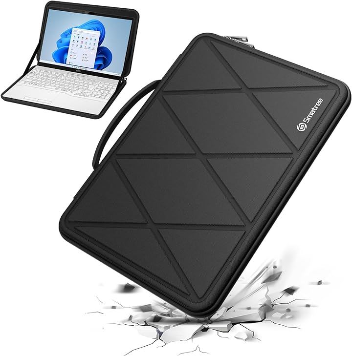 15.6インチノードパソコンハードケース 富士通 ビジネススリープ 防水 通勤 通学 M85( Black, For fujitus 15.6インチ（M85）)