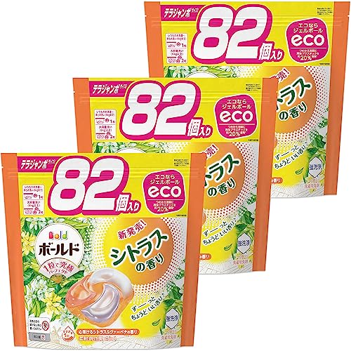 [ケース販売] [大容量] ボールド 洗濯洗剤 ジェルボール4D シトラス＆ヴァーベナ 詰め替え 82個3袋