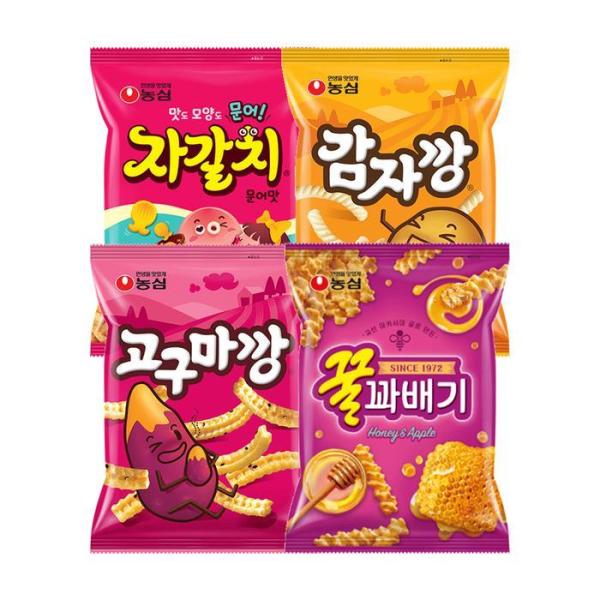 農心 ジャガルチ タコ味 ジャガイモカン サツマイモカン クルクァベギ スナック お菓子 4個 バンドル x 8個