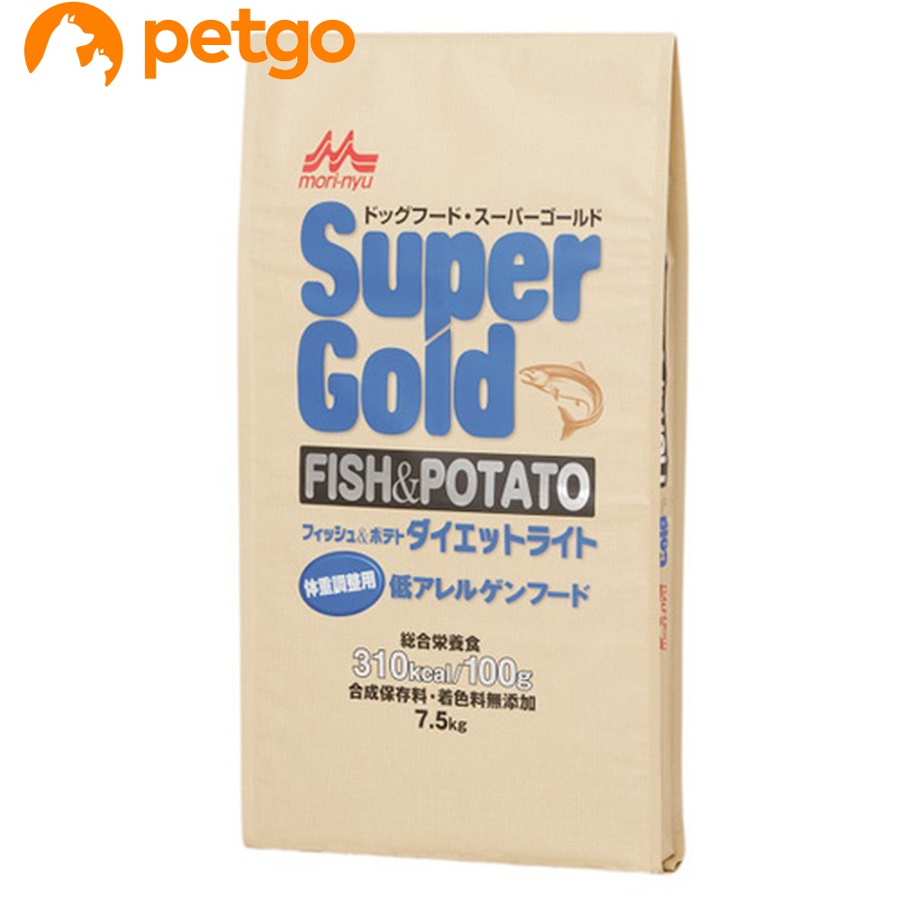 森乳 スーパーゴールド フィッシュ＆ポテト ダイエットライト 低アレルゲンフード 7.5kg