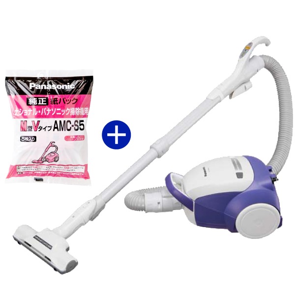掃除機 MC-PB6A(A)のルート違い 紙パック式掃除機(紙パック式クリーナー)と純正クリーンパックフィルターのお得セット ラベンダーブルー MC-PB6A-A同等品＋AMC-S5