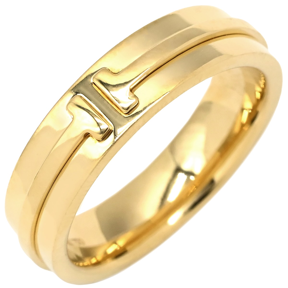 ティファニー リング 指輪 T ワイド イエローゴールド 18K AU750 YG 17号 【箱】【中古】