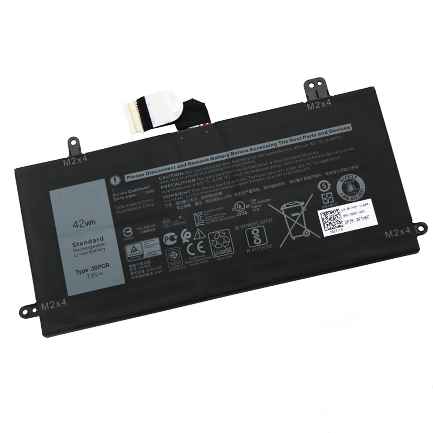 J0PGR バッテリー J0PGR電池 Latitude 5285 5290 T17G 1WND8 J0PGR 46Wh/5250mAh 電池・DELLノートパソコン互換 交換用のバッテリー dc90