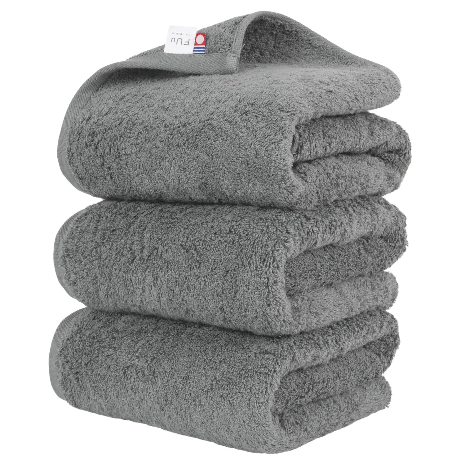 オルタ(oruTa) 今治タオル バスタオル 3枚セット 綿100 厚手 ふんわり 吸水 肌に優しい FUu ホテル仕様 お風呂上り 旅館 バスグッズ 60x125cm チャコール