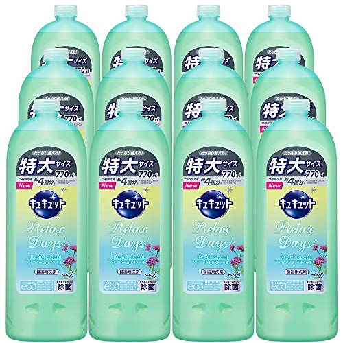 【ケース販売】キュキュット RelaxDays(リラックスデイズ) 食器用洗剤 ヴァーベナ&シトラスの香り 詰め替え 770ml 12個