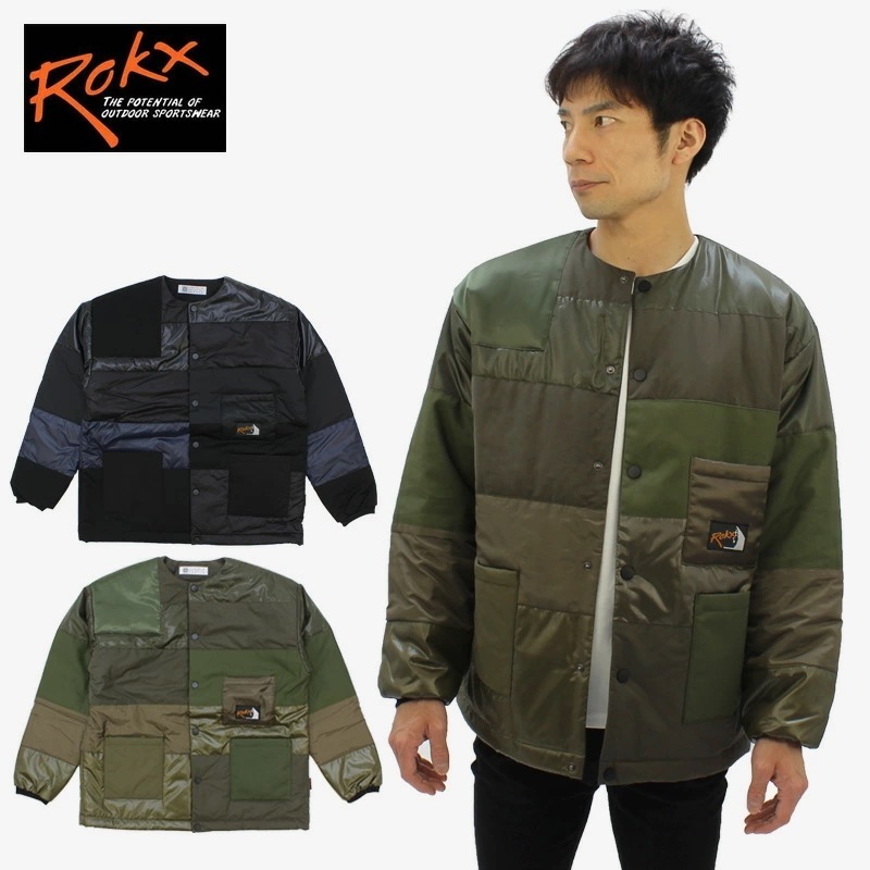 ロックス PADDING CREWNECK by COSEALS Material Reuse パディング クルーネック by コサエルズ マテリアルリユース 中綿 アウター メンズ 男性用 国内正