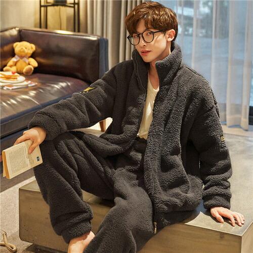 新入荷パジャマ冬ブランドメンズ冬用ルームウェアメンズ長袖もこもこパジャマメンズ秋おしゃれパジャマパジャマ冬ブランドメンズ