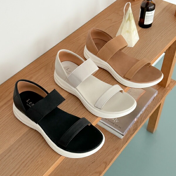 サンダル アンクルストラップ レザー フラット スニーカーソール レディース ローヒール 黒 茶 ブラック ブラウン ベージュ 歩きやすい 靴 婦人靴 韓国