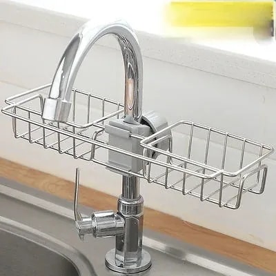 【超お得1つ買うと10個もらえる】キッチン用品ステンレス製蛇口ラックシンク収納ドレンバスケット収納棚アーティファクトTWL-04-X05