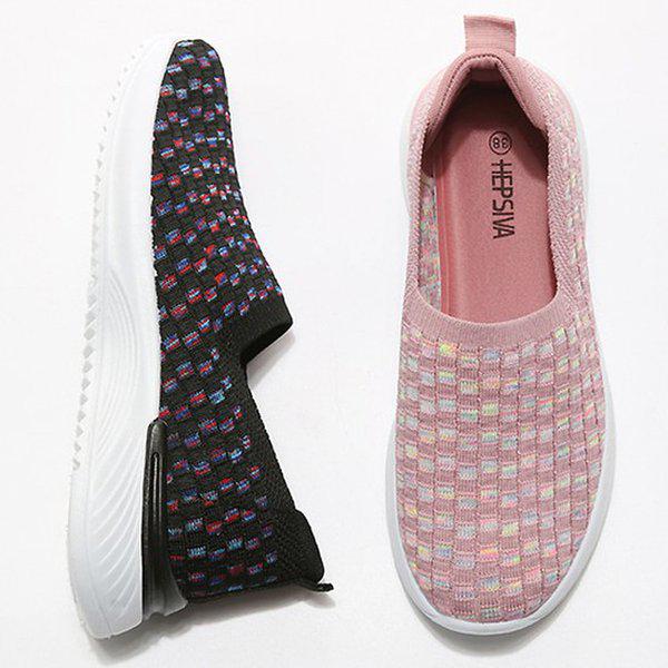 [シューズ] ニット 厚底 女性 レディース スリッポン スニーカー 6cm/2色 sjssz-mk422