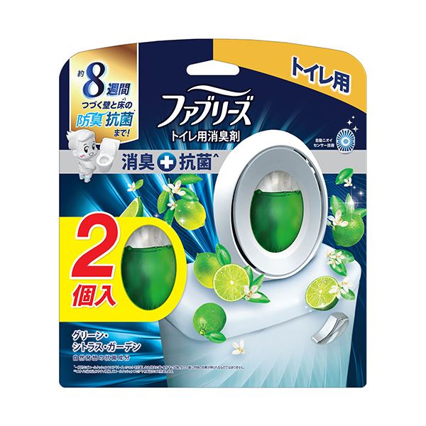 （まとめ） P＆GファブリーズW消臭 トイレ用消臭剤+抗菌 クリスプ・ガーデン・リーフ 6.3mL 1パック（2個） (×5セット)