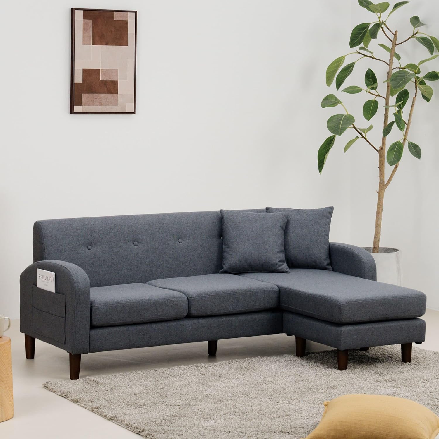 VENTOTA ソファー 3人掛け 肘付き L字 カウチソファー クッション付き レイアウト自由 ローソファー 3人掛け おしゃれ ソファー 2人掛け 収納ポケット付き コンパクト 北欧 シンプル 18,973円