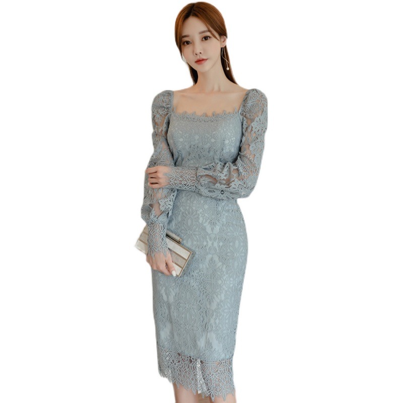 長袖 体型カバー パーティードレス 春秋 きれいめ 上品 レースワンピース チュニック 大きいサイズ