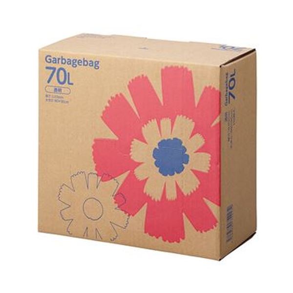 （まとめ）TANOSEE ゴミ袋 コンパクト 透明70L BOXタイプ 1箱（110枚）[x5]