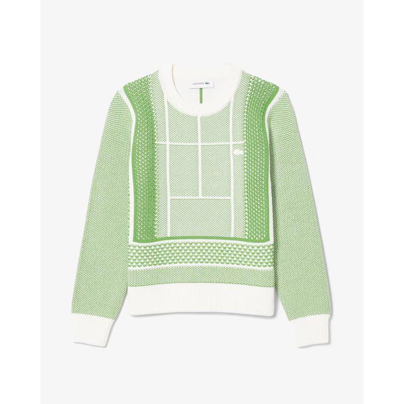 26SS 女性 テニスコート ジャカード セーター AF9867-56G 4IN(グリーン)