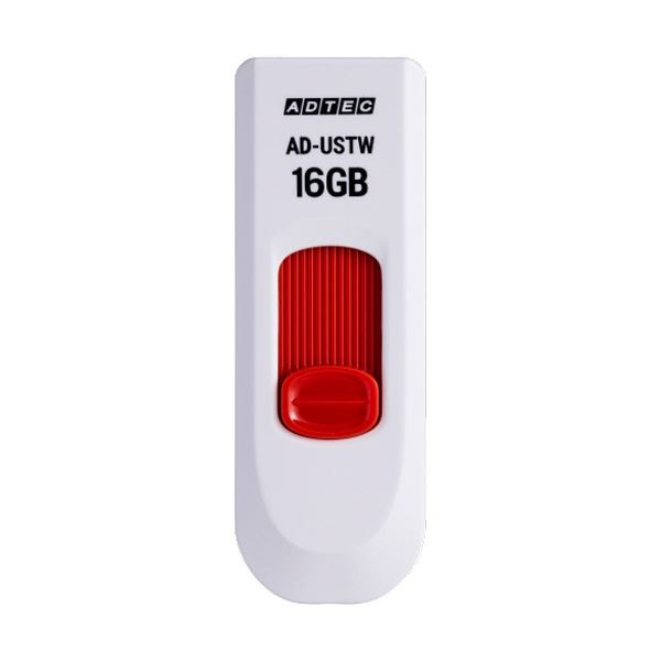 （まとめ）USB2.0スライド式フラッシュメモリ 16GB ホワイト/レッド 10個[x3] 26,493円