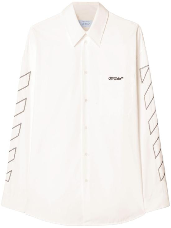 OFF WHITE Men Shirts OMGE004S25 FAB0020110 White black