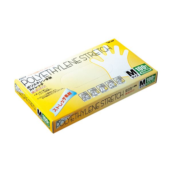 （まとめ）川西工業 ポリエチレン手袋 ストレッチ M 2017M 1箱（100枚） [x5セット] 4,687円