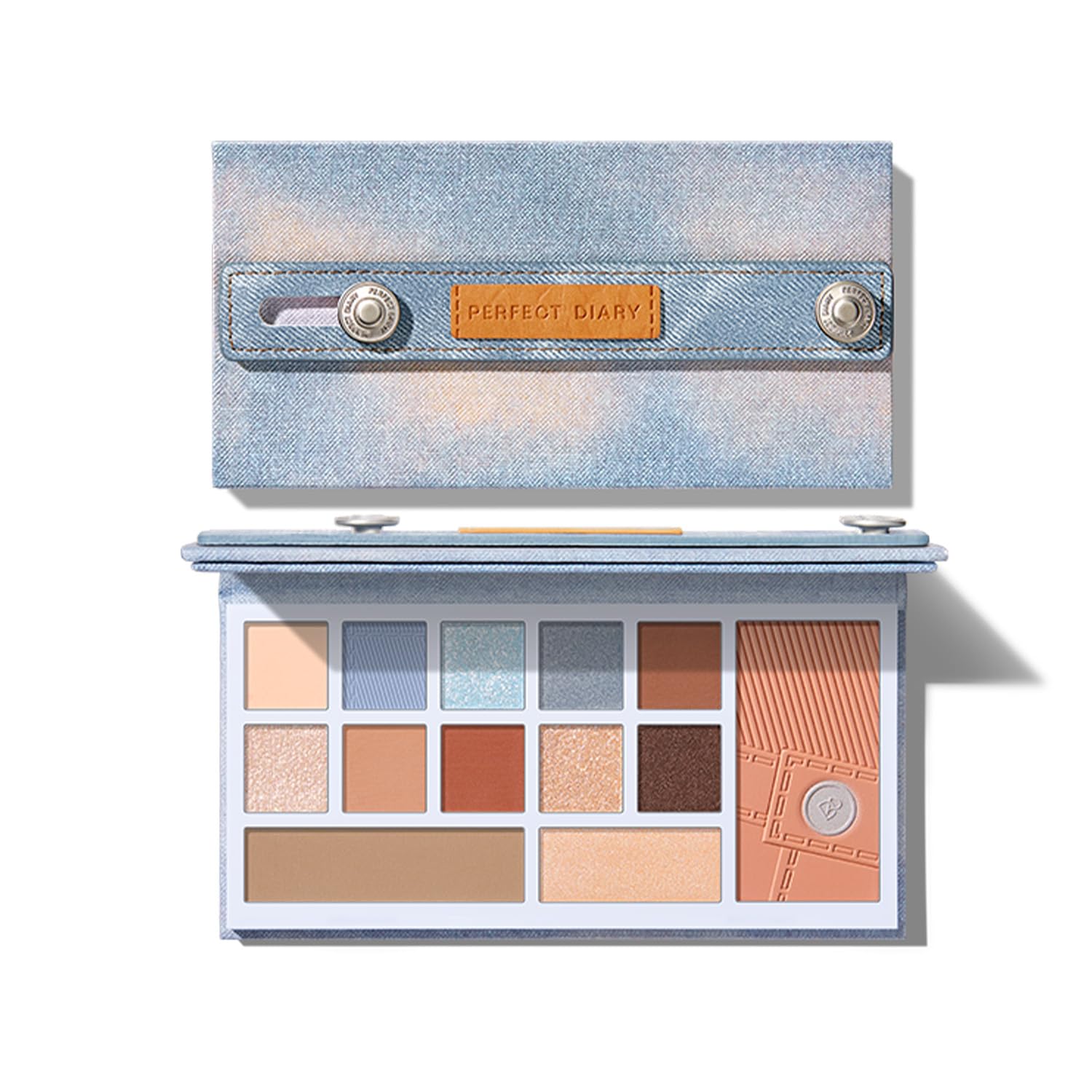 PERFECT DIARY デニム風 デザイナ―アイズ＆チークパレット (01ウォームオレンジ)