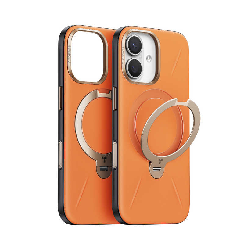 TORRASトラス　Torras - Ostand Q3 レザートーン Case for iPhone 17 オレンジ　X00FX3074