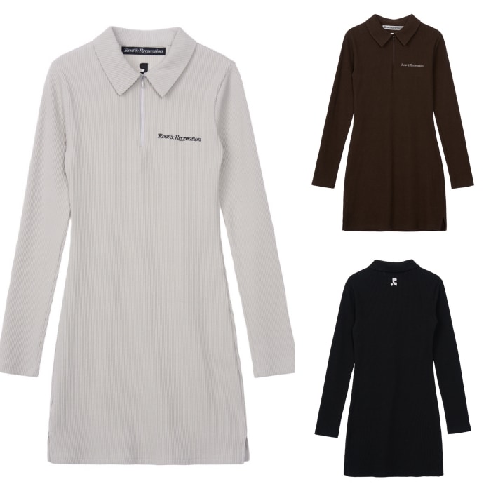 【REST & RECREATION】 RR HALF ZIP-UP DRESS : 3COLORS