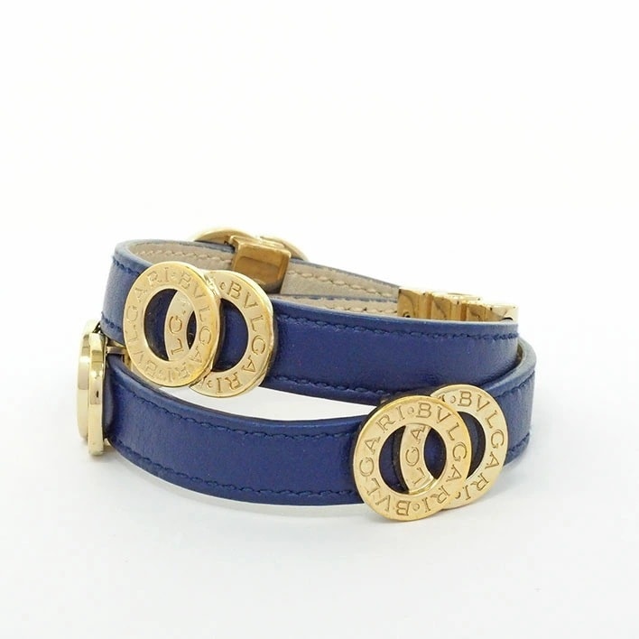 【美品】ブルガリ ブルガリブルガリ ダブルコイル ドッピオトンド レザー レザー 【ブレスレット】
